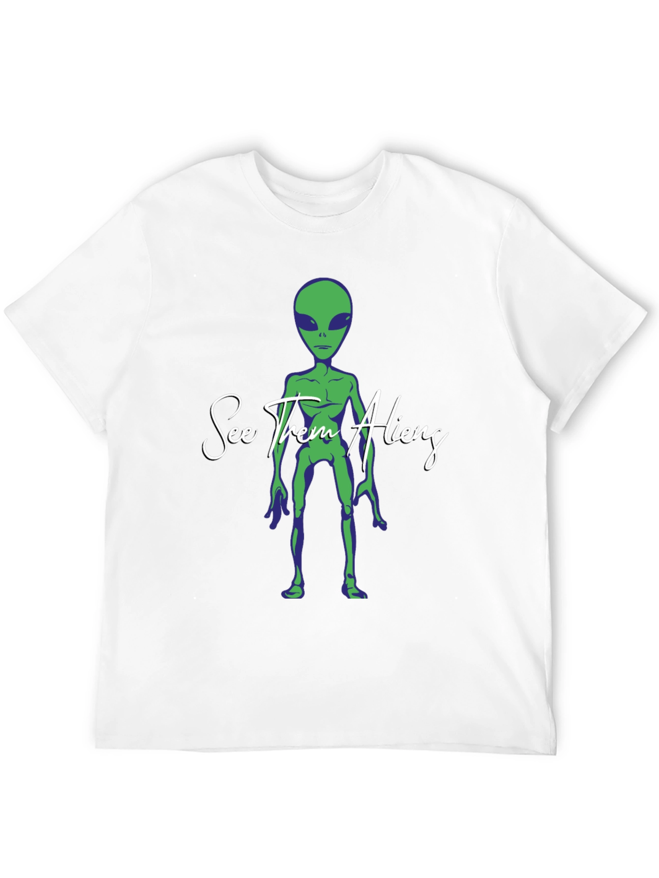 See Them Aliens Graphic Tee - Black Cotton T-Shirt