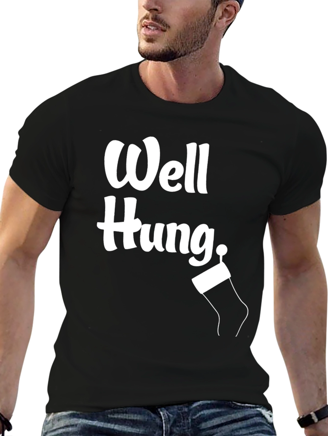 Well Hung Christmas Stocking Graphic Tee