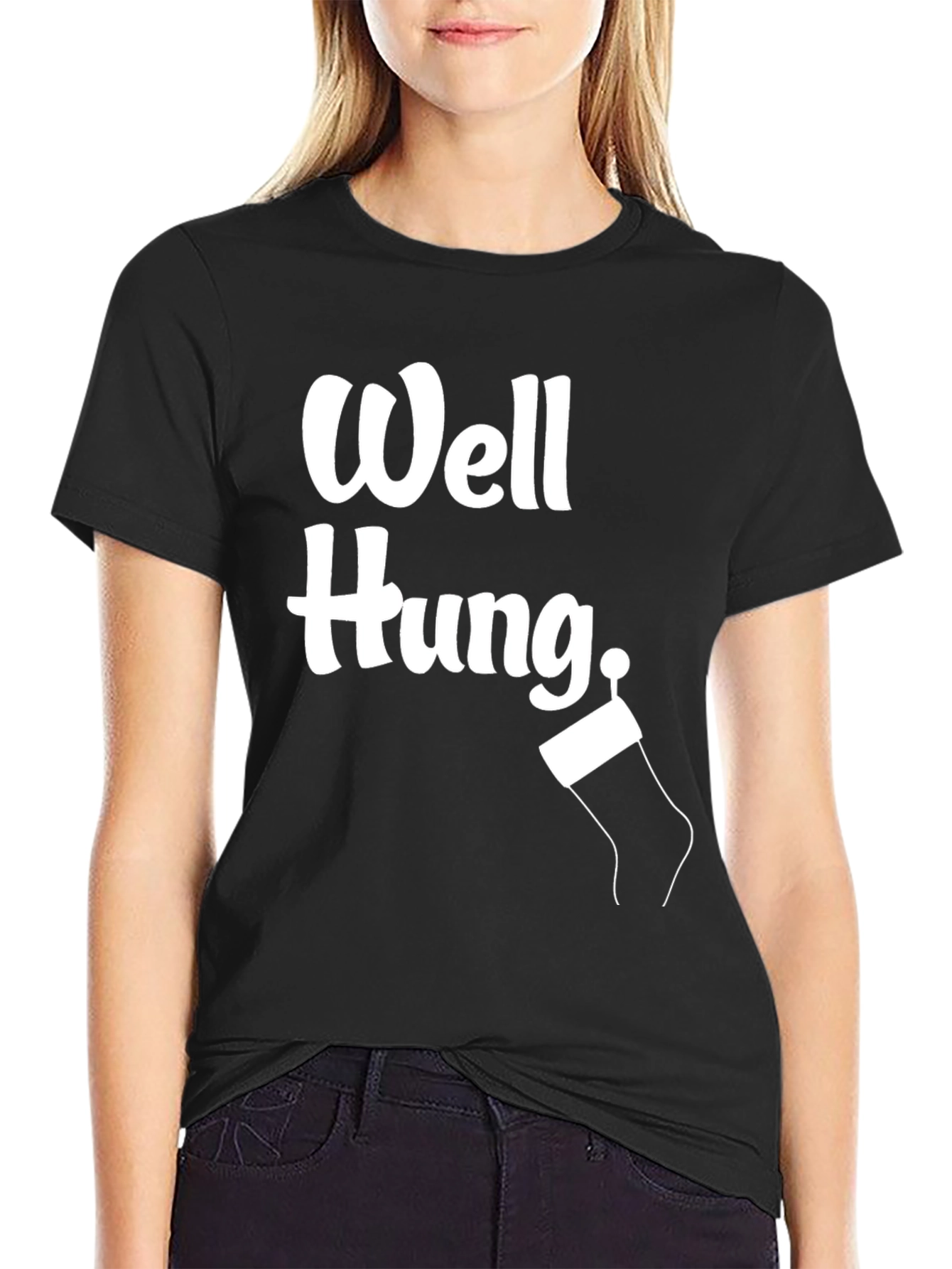 Well Hung Christmas Stocking Graphic Tee