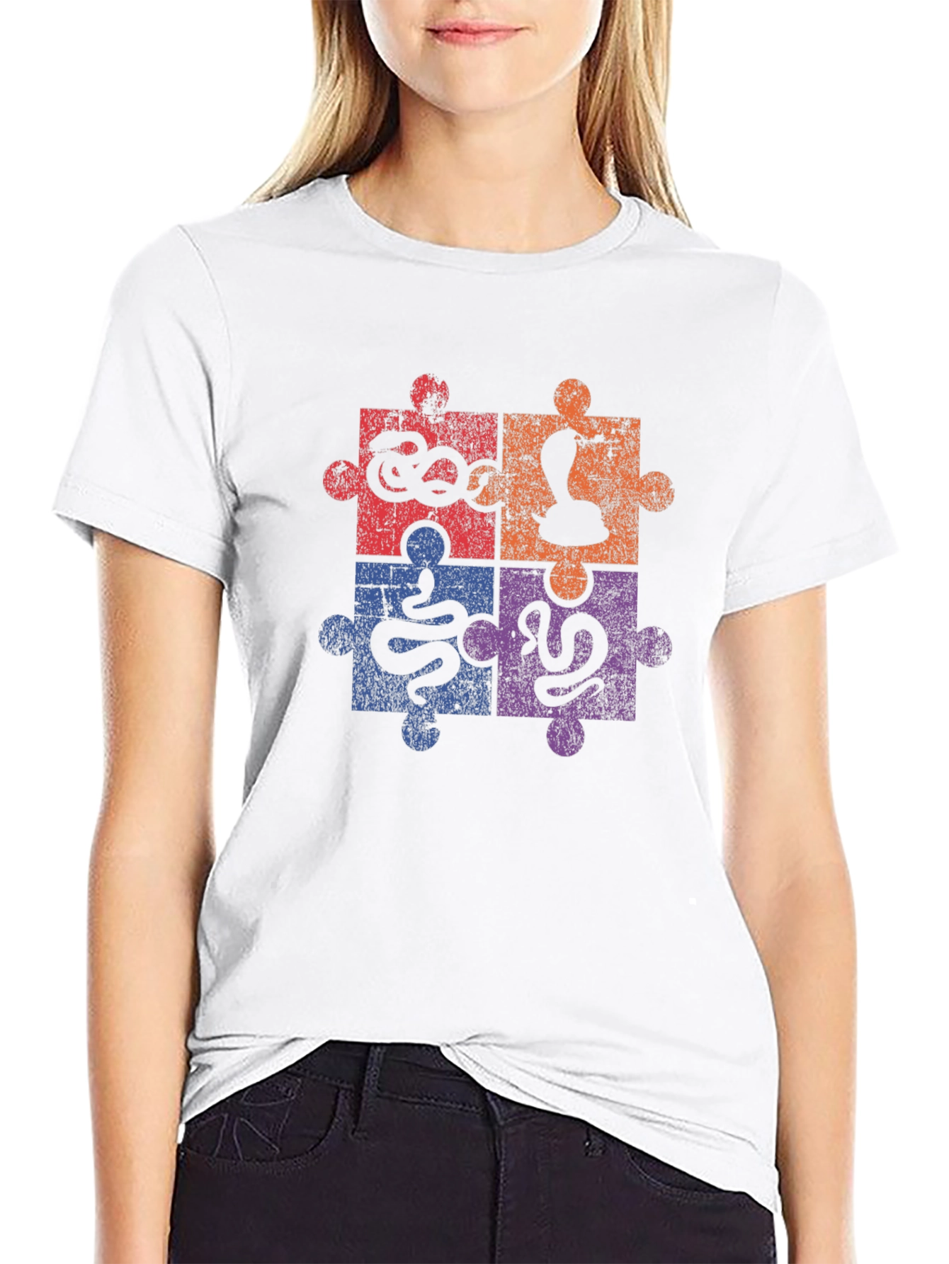 Puzzle Snakes Graphic Tee - Unique Reptile Design