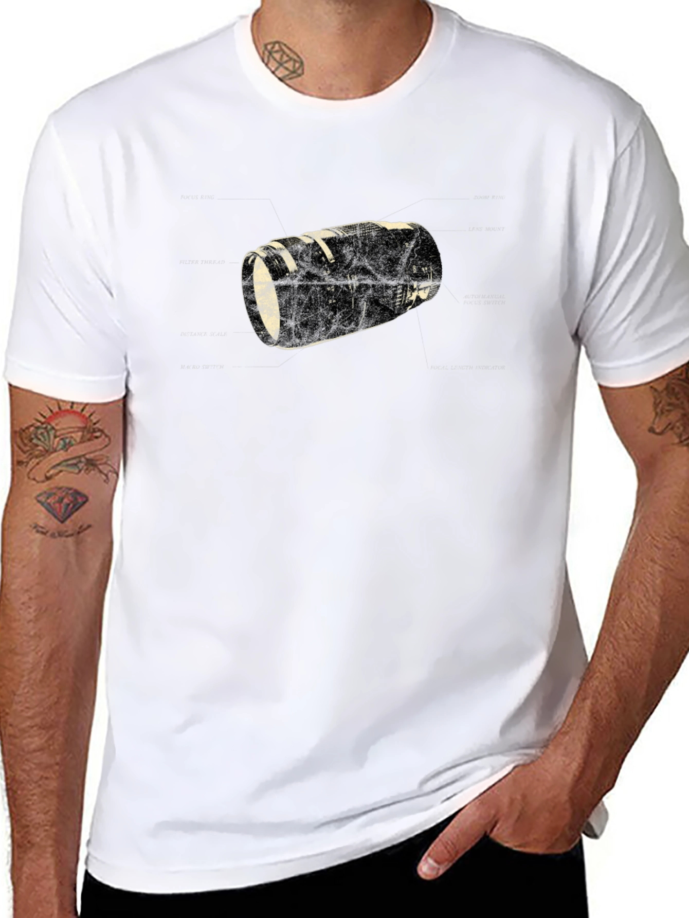 Camera Lens Graphic Black T-Shirt