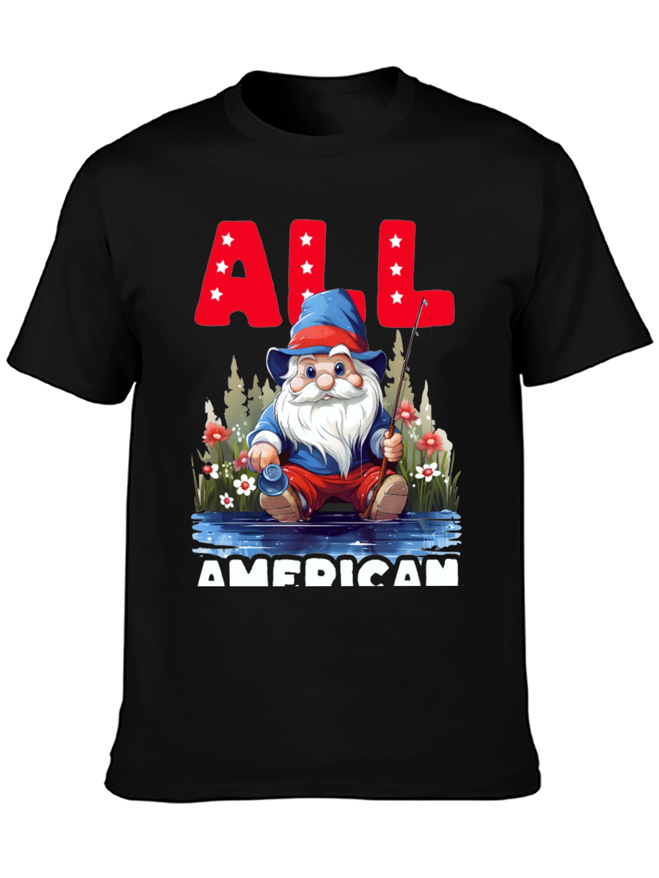 All American Fishing Gnome T-Shirt