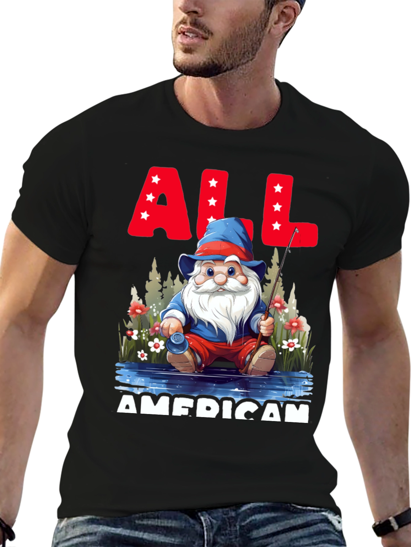 All American Fishing Gnome T-Shirt