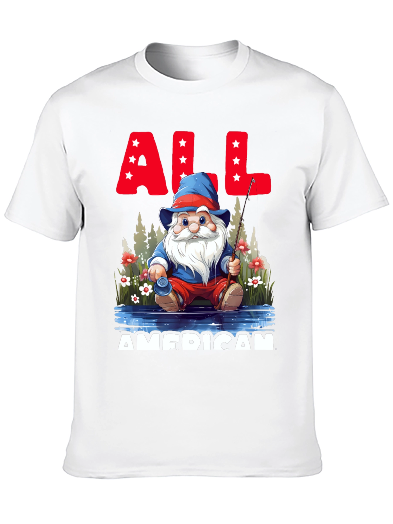 All American Fishing Gnome T-Shirt