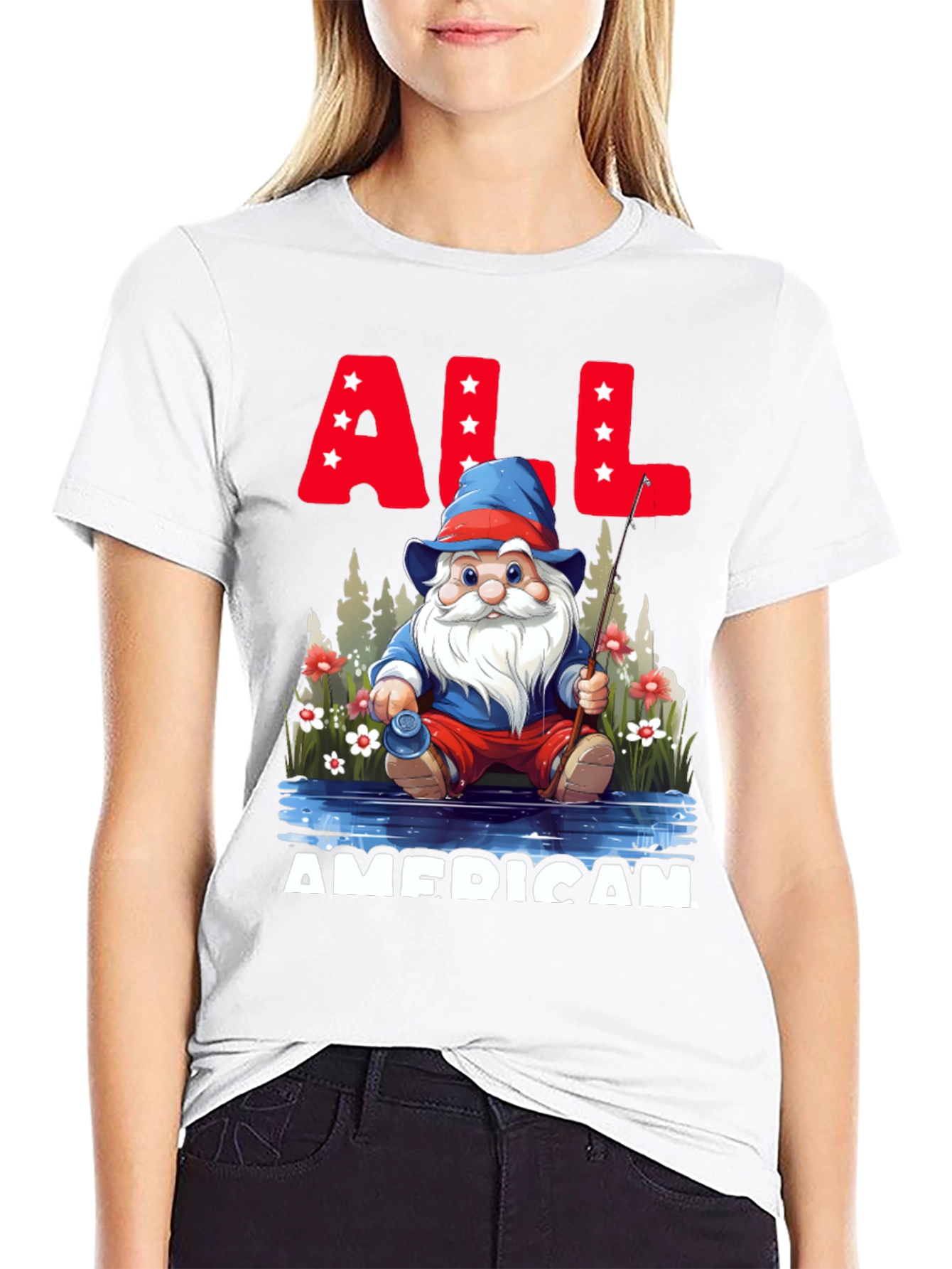 All American Fishing Gnome T-Shirt
