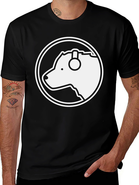 Bear Headphone Tee - Black Cotton Graphic T-Shirt