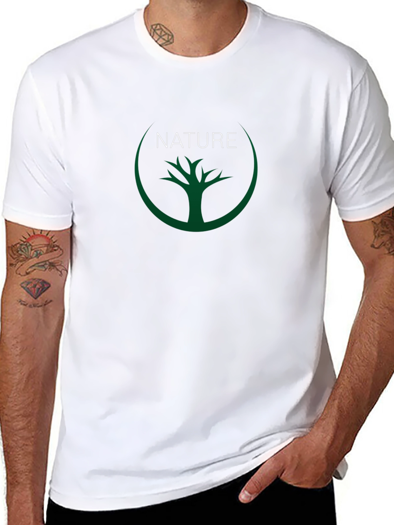 Nature Tree Graphic Black T-Shirt