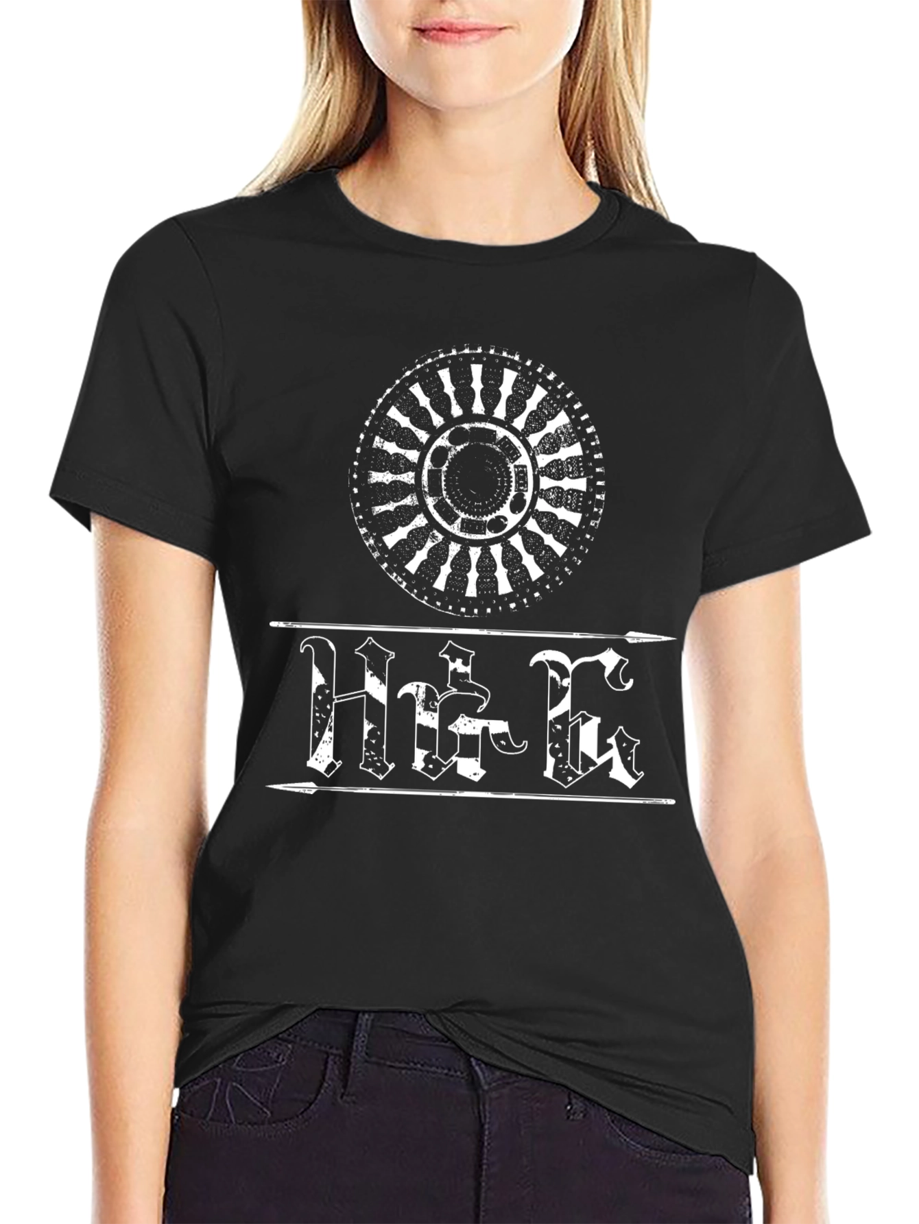 Black Graphic Tee - Helm of Awe Design