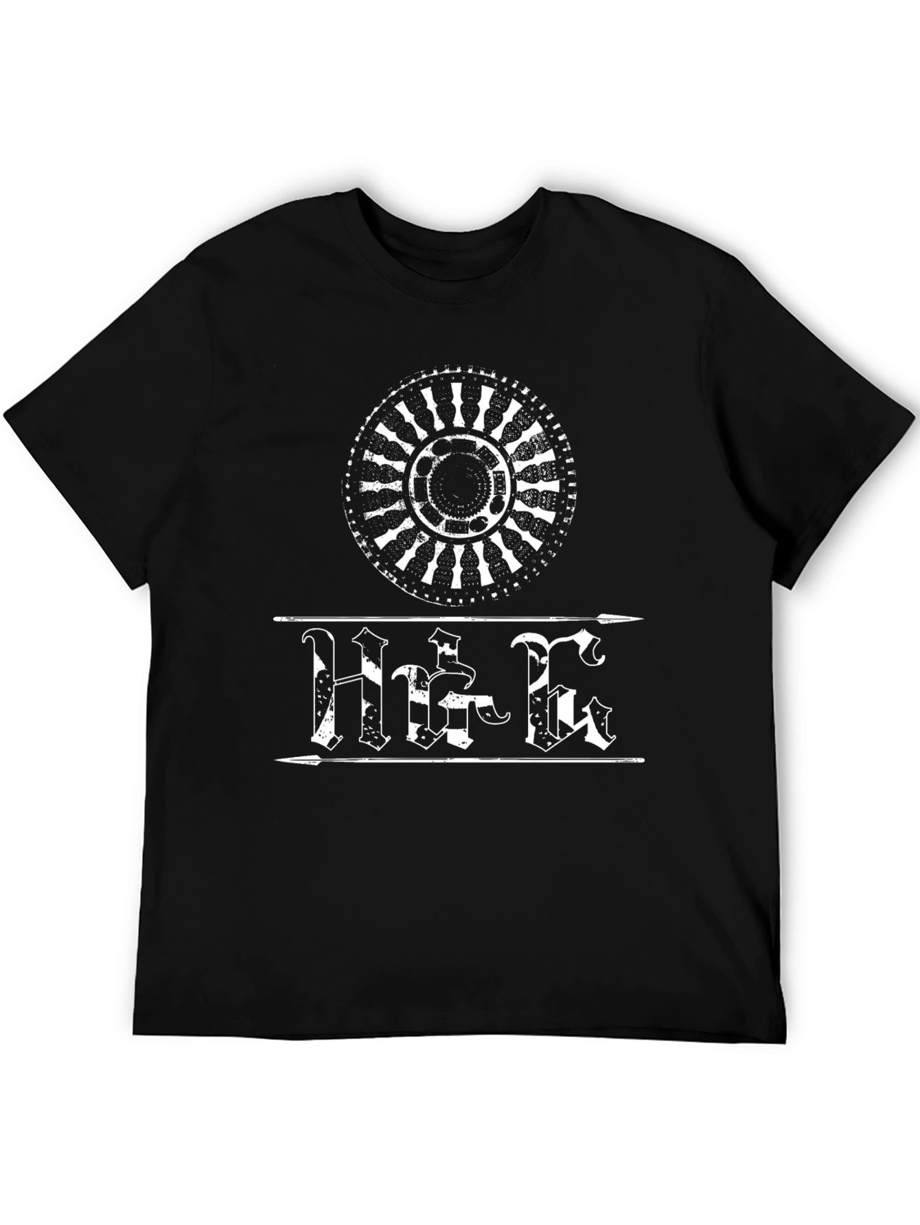 Black Graphic Tee - Helm of Awe Design
