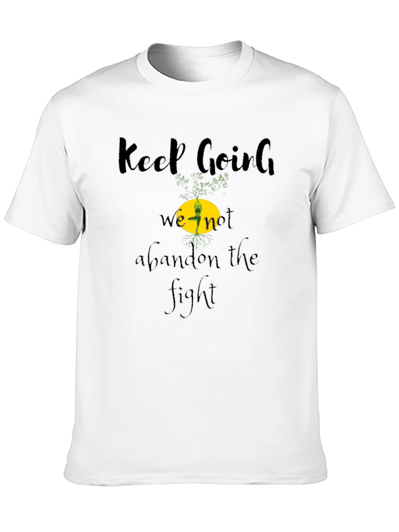 Motivational Keep Going Graphic Black T-Shirt