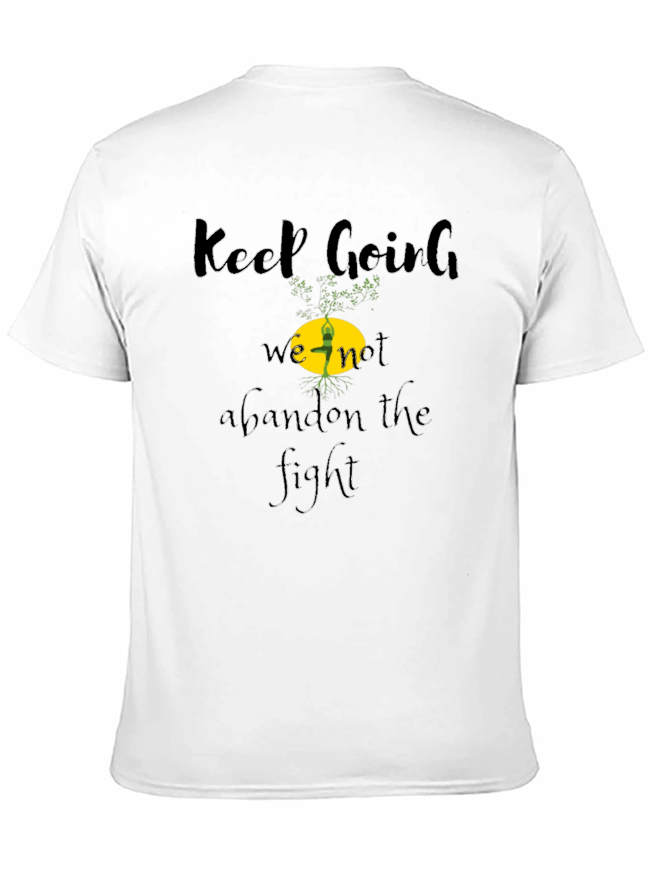 Motivational Keep Going Graphic Black T-Shirt
