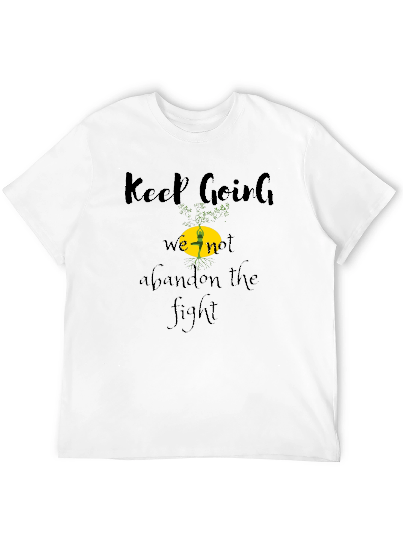 Motivational Keep Going Graphic Black T-Shirt