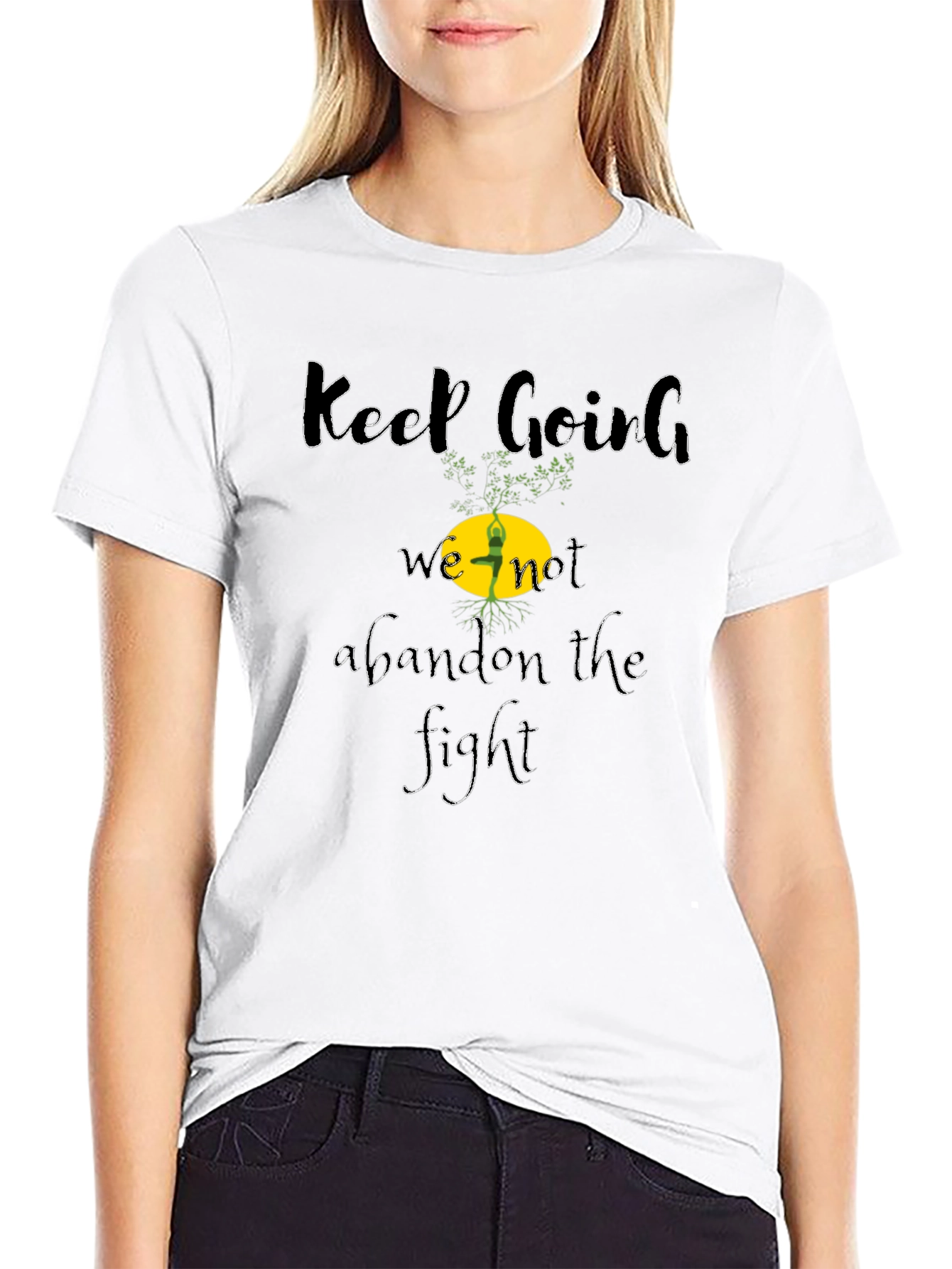 Motivational Keep Going Graphic Black T-Shirt