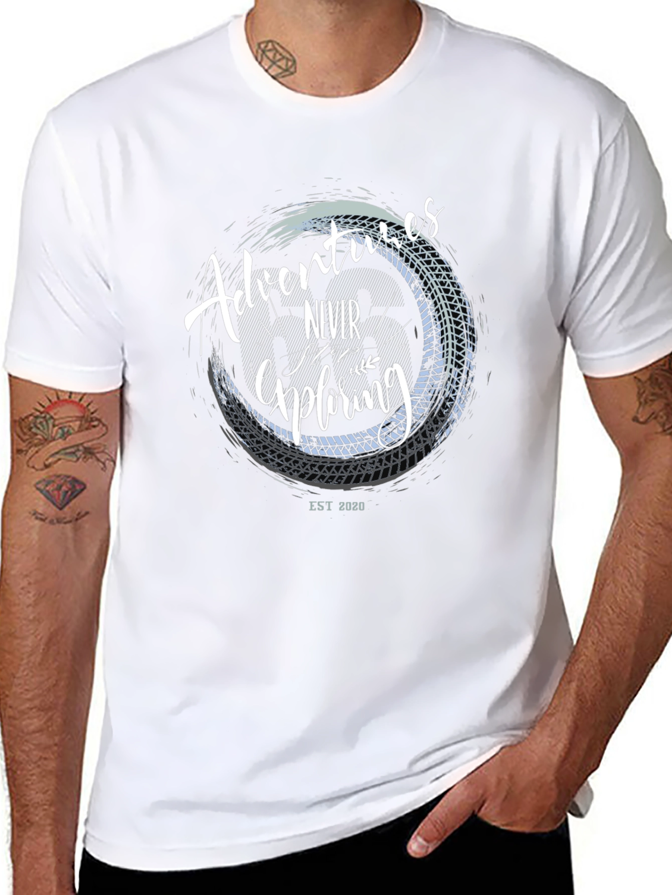 Adventure Awaits Black Graphic Tee