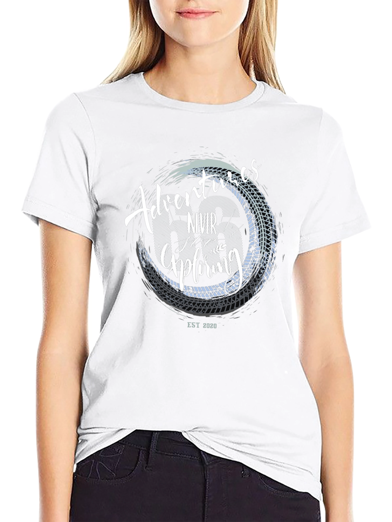 Adventure Awaits Black Graphic Tee