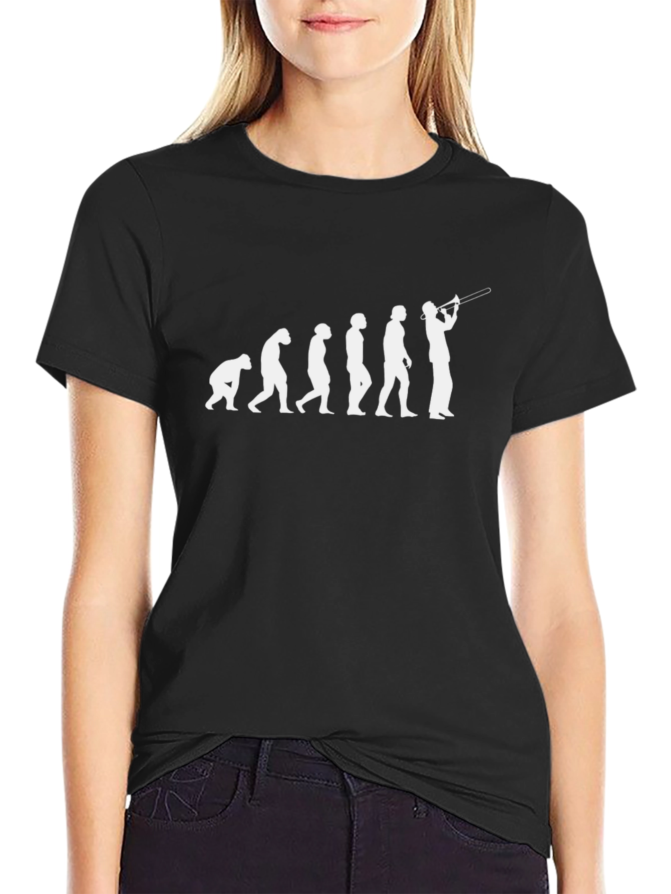 Evolution of Trombone Player T-Shirt - Black