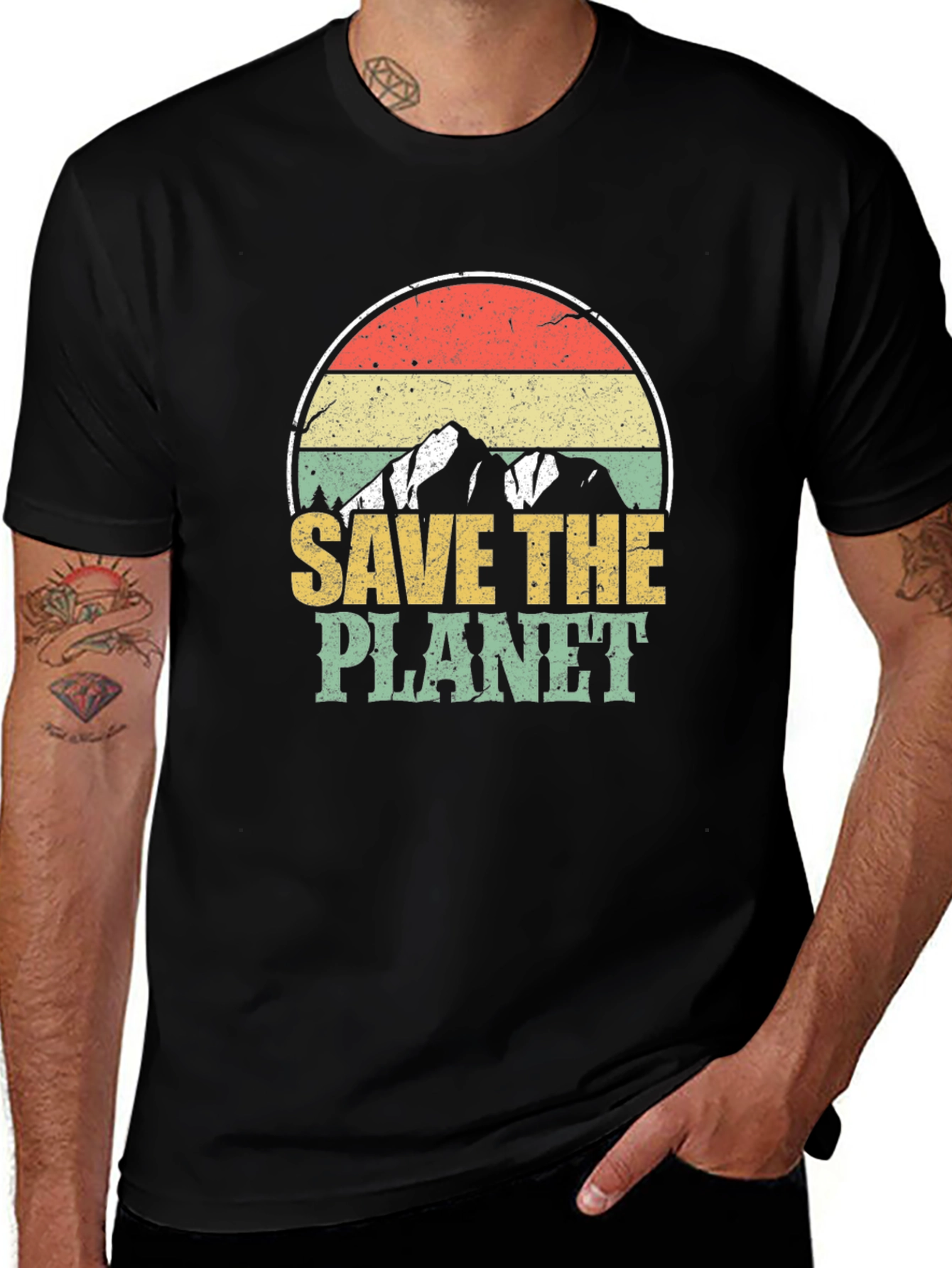 Retro Save the Planet Graphic T-Shirt