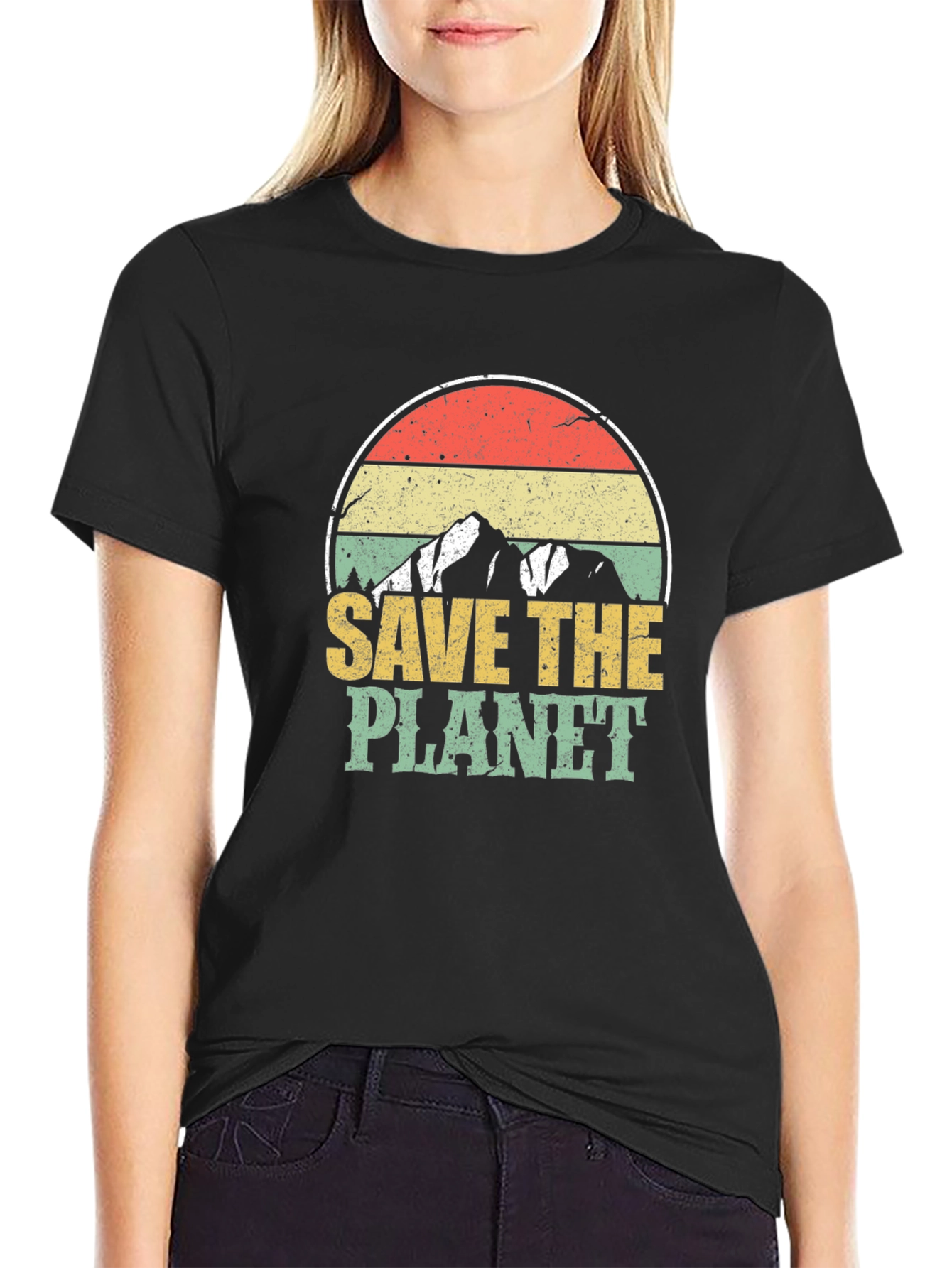 Retro Save the Planet Graphic T-Shirt