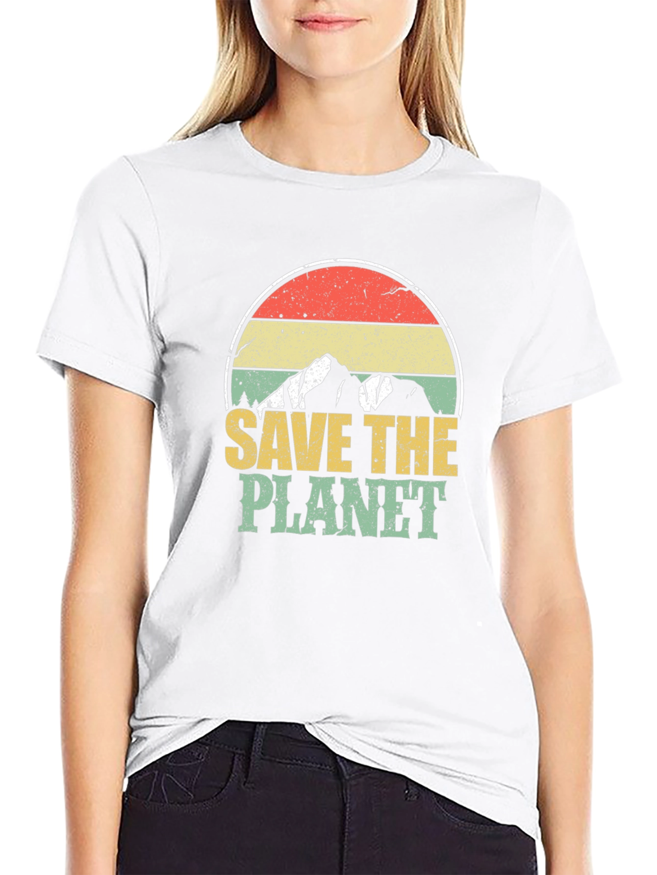 Retro Save the Planet Graphic T-Shirt
