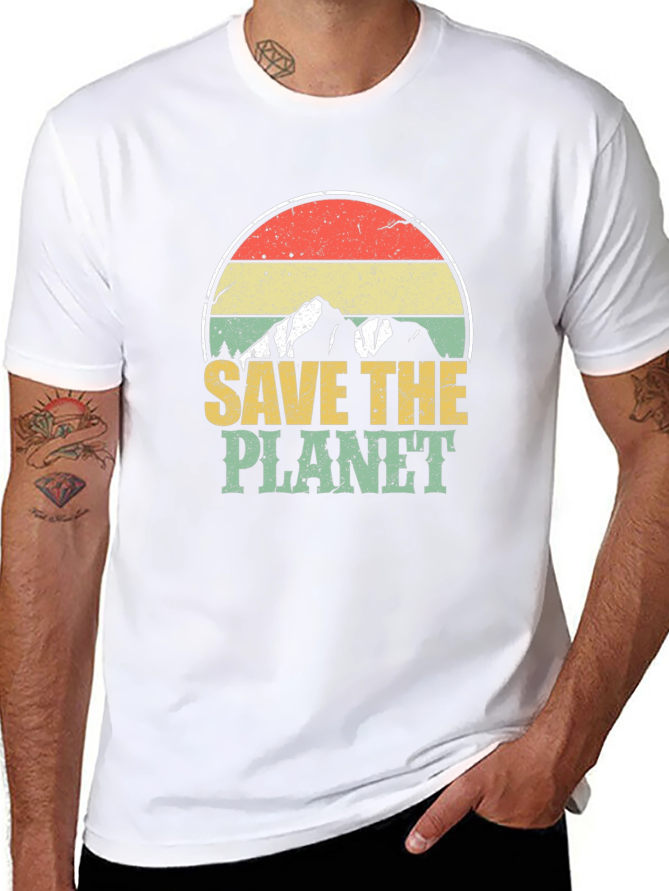 Retro Save the Planet Graphic T-Shirt