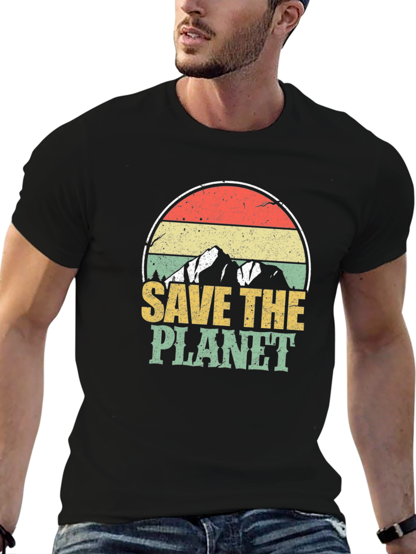 Retro Save the Planet Graphic T-Shirt