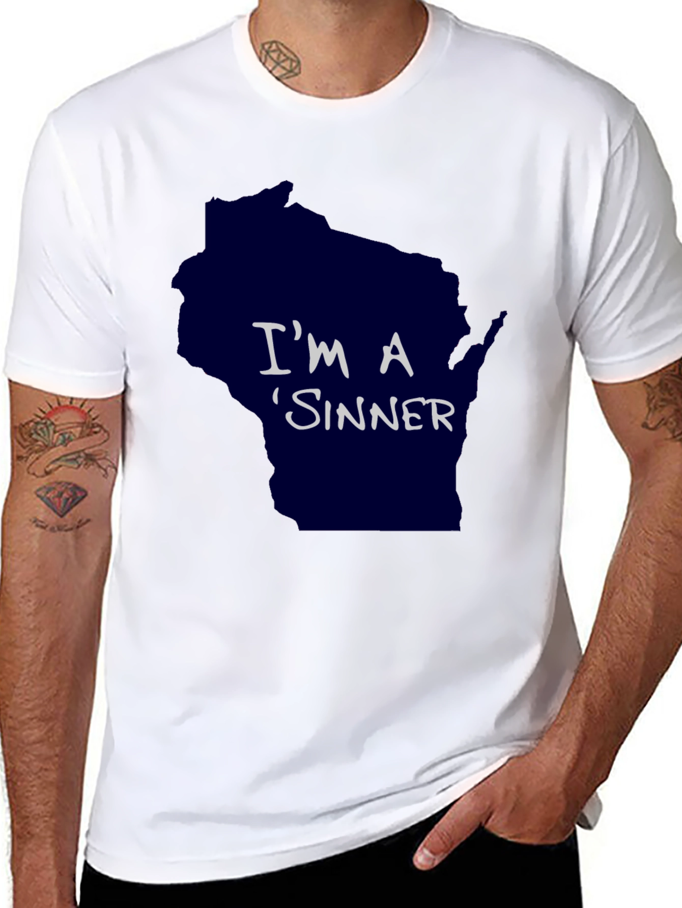 Im A Sinner Wisconsin Graphic T-Shirt