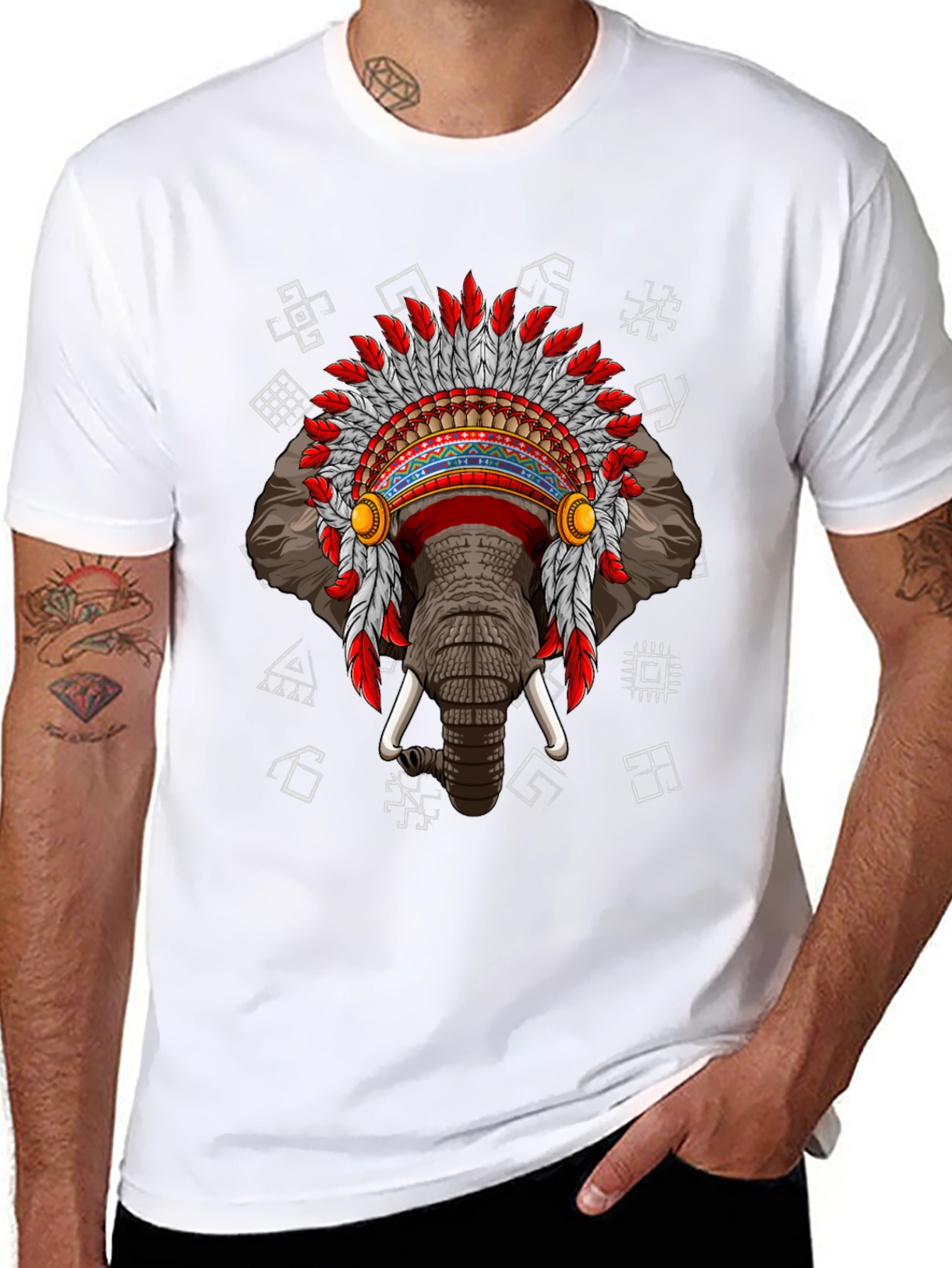 Elephant Indian Headdress T-Shirt