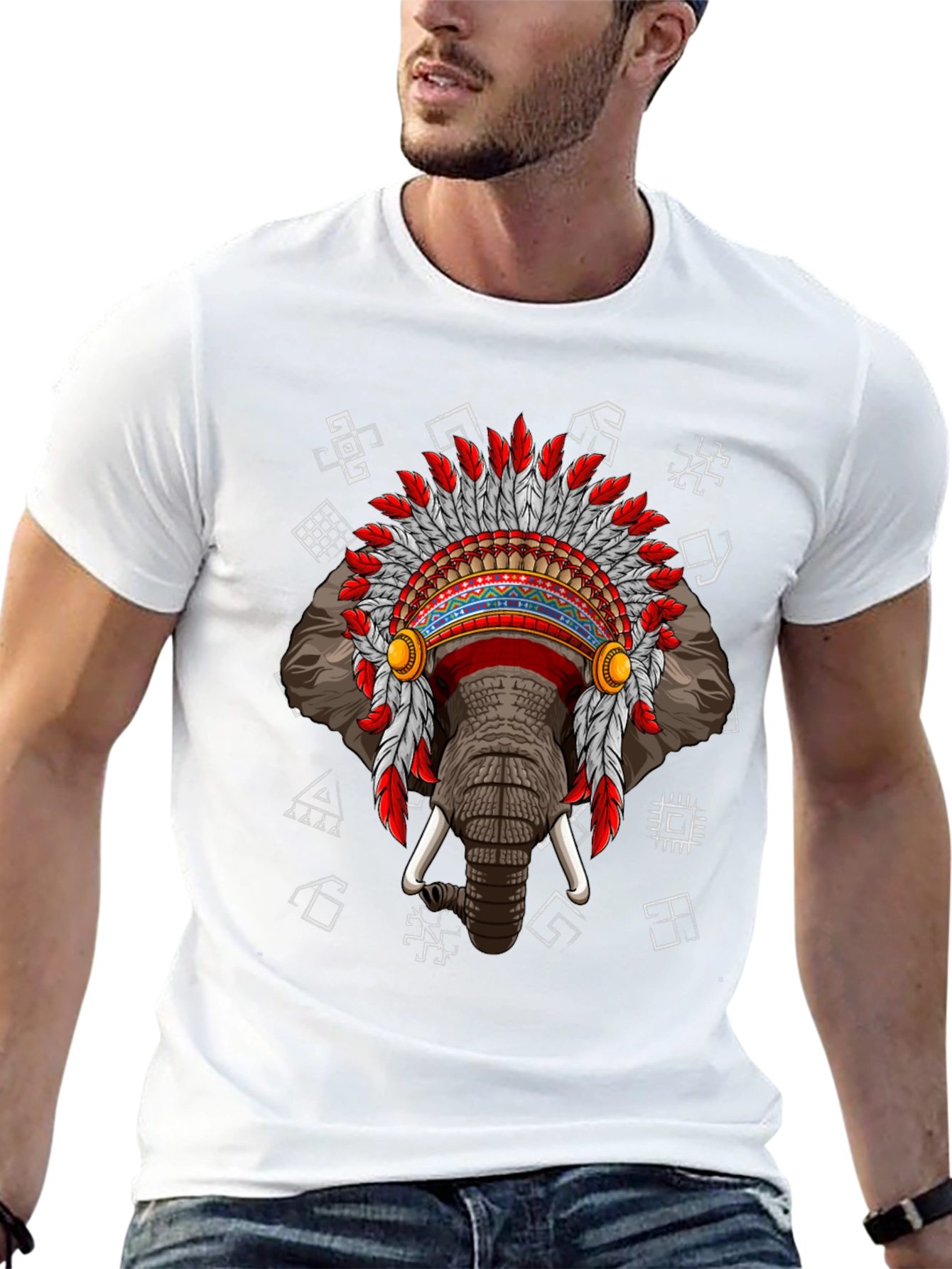 Elephant Indian Headdress T-Shirt