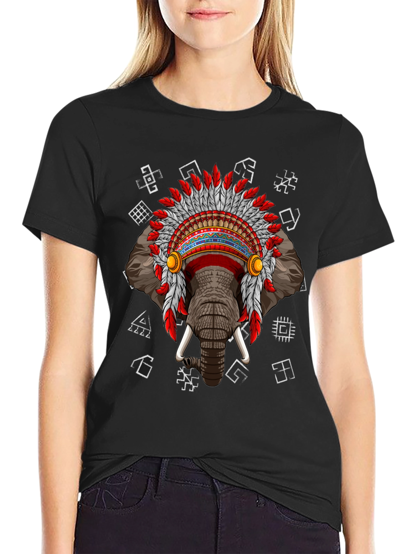 Elephant Indian Headdress T-Shirt
