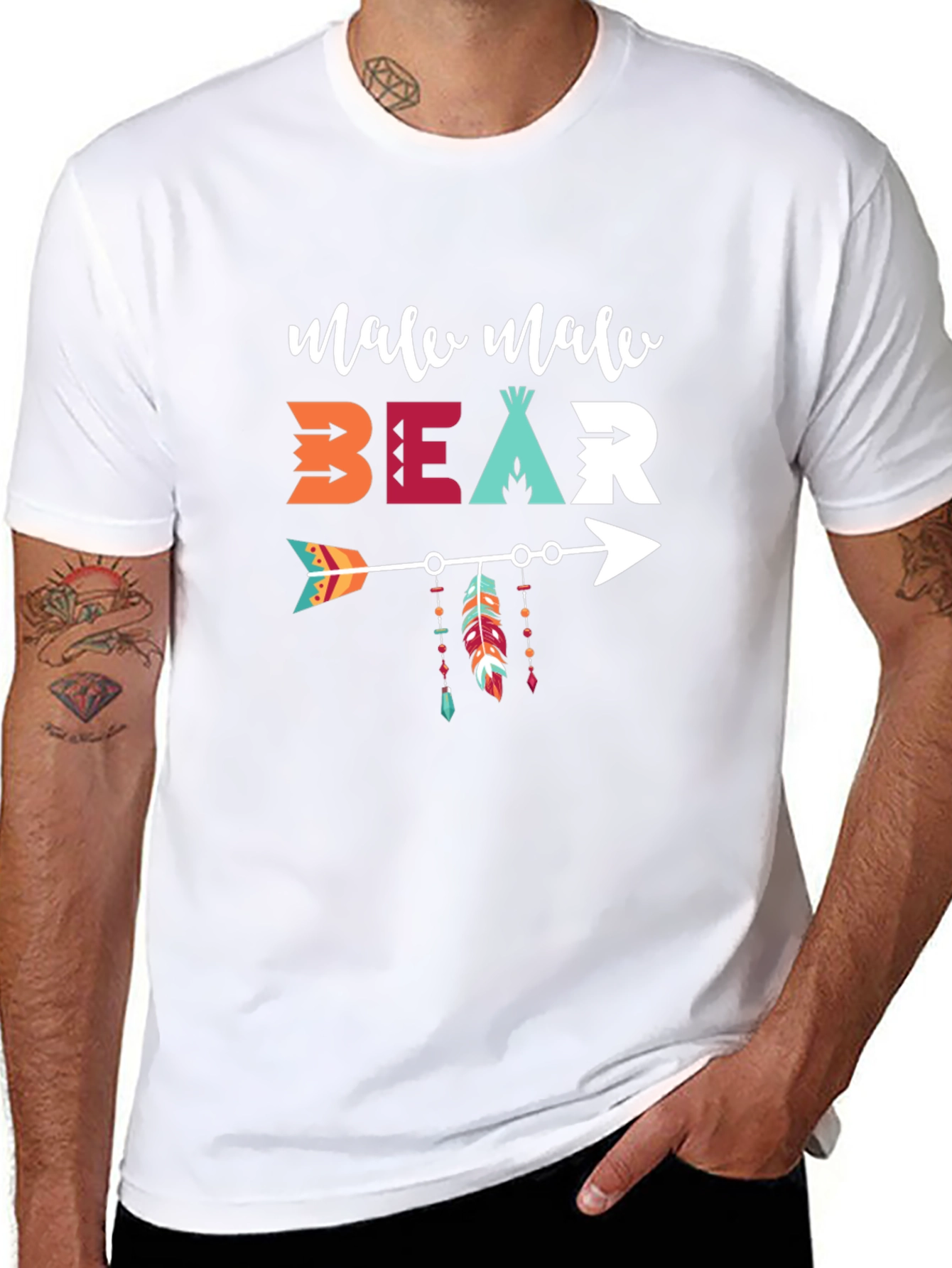 Male Male Bear Arrow T-Shirt