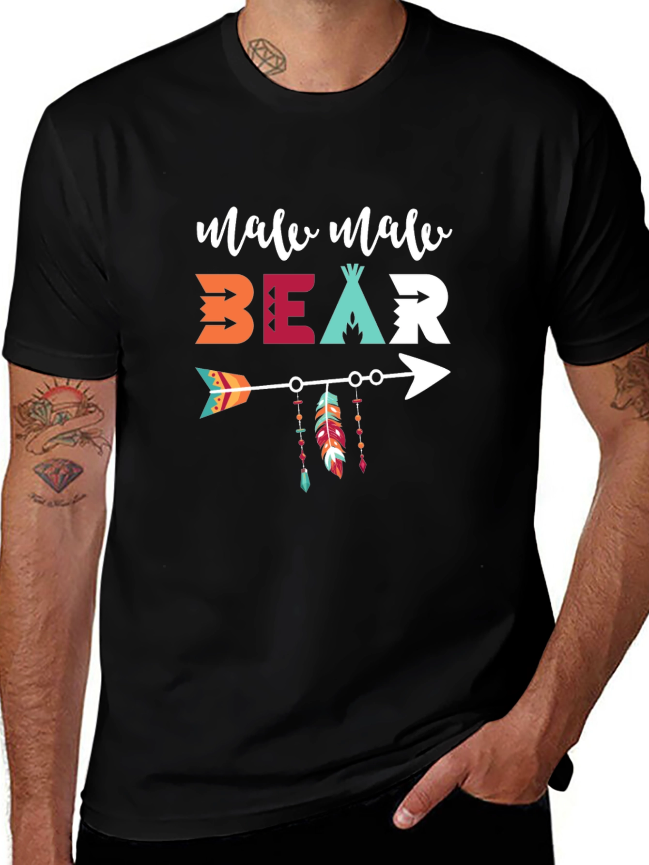 Male Male Bear Arrow T-Shirt