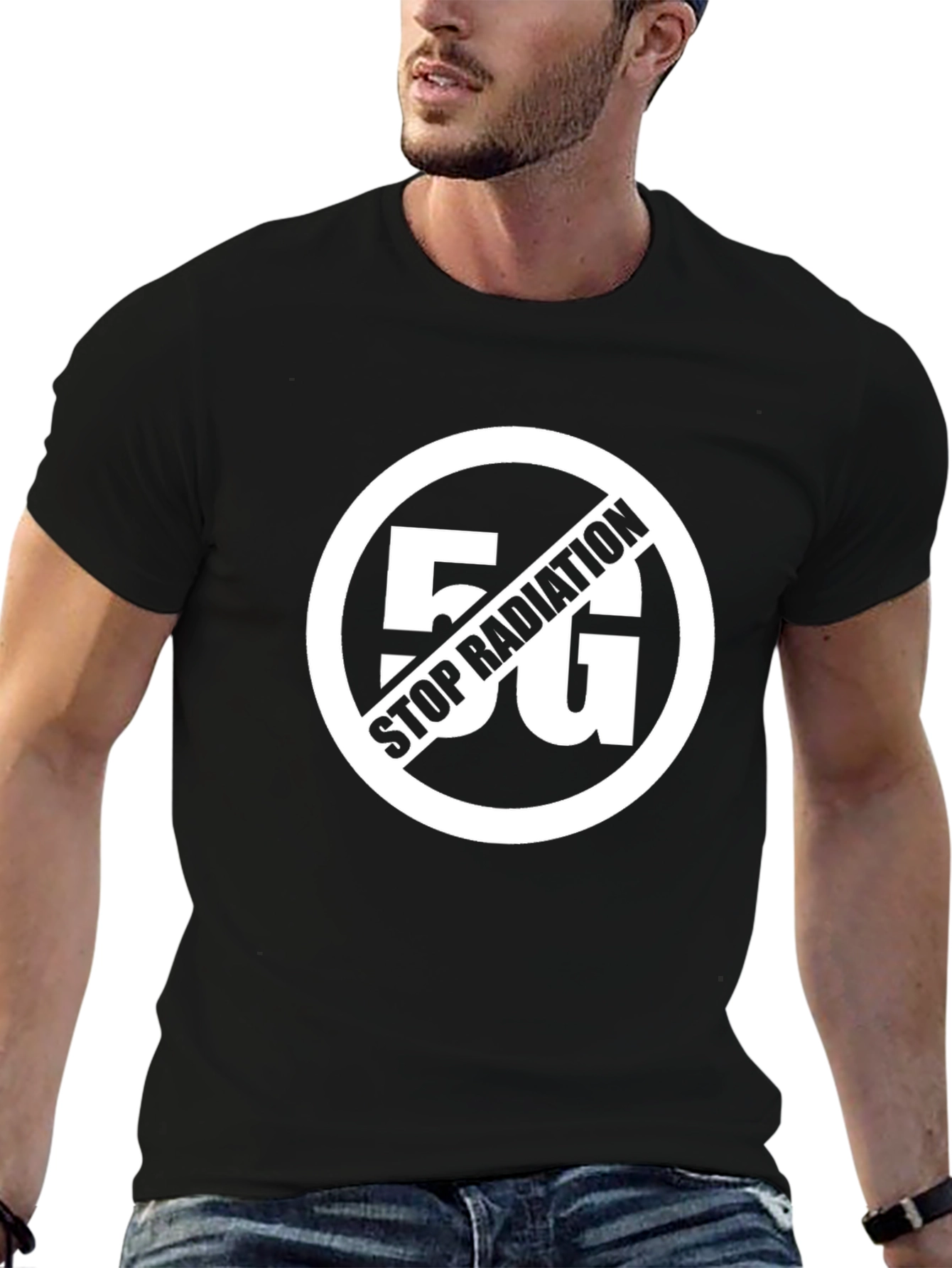 Stop 5G Radiation T-Shirt - Black Anti-Radiation Tee