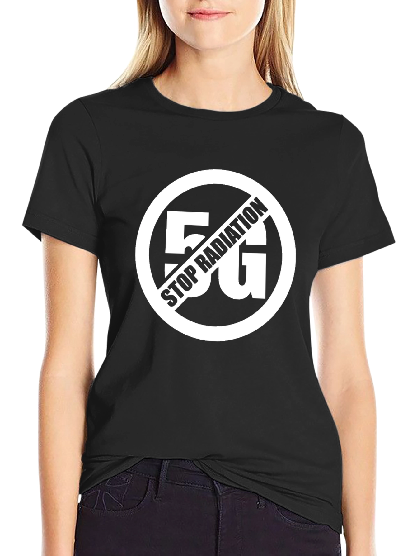 Stop 5G Radiation T-Shirt - Black Anti-Radiation Tee