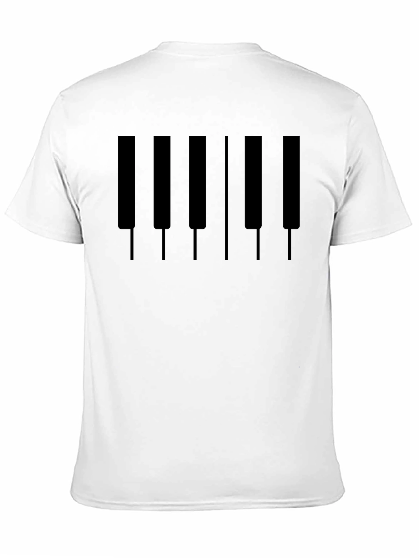 Piano Keys Graphic Tee - Music Lovers Black T-Shirt