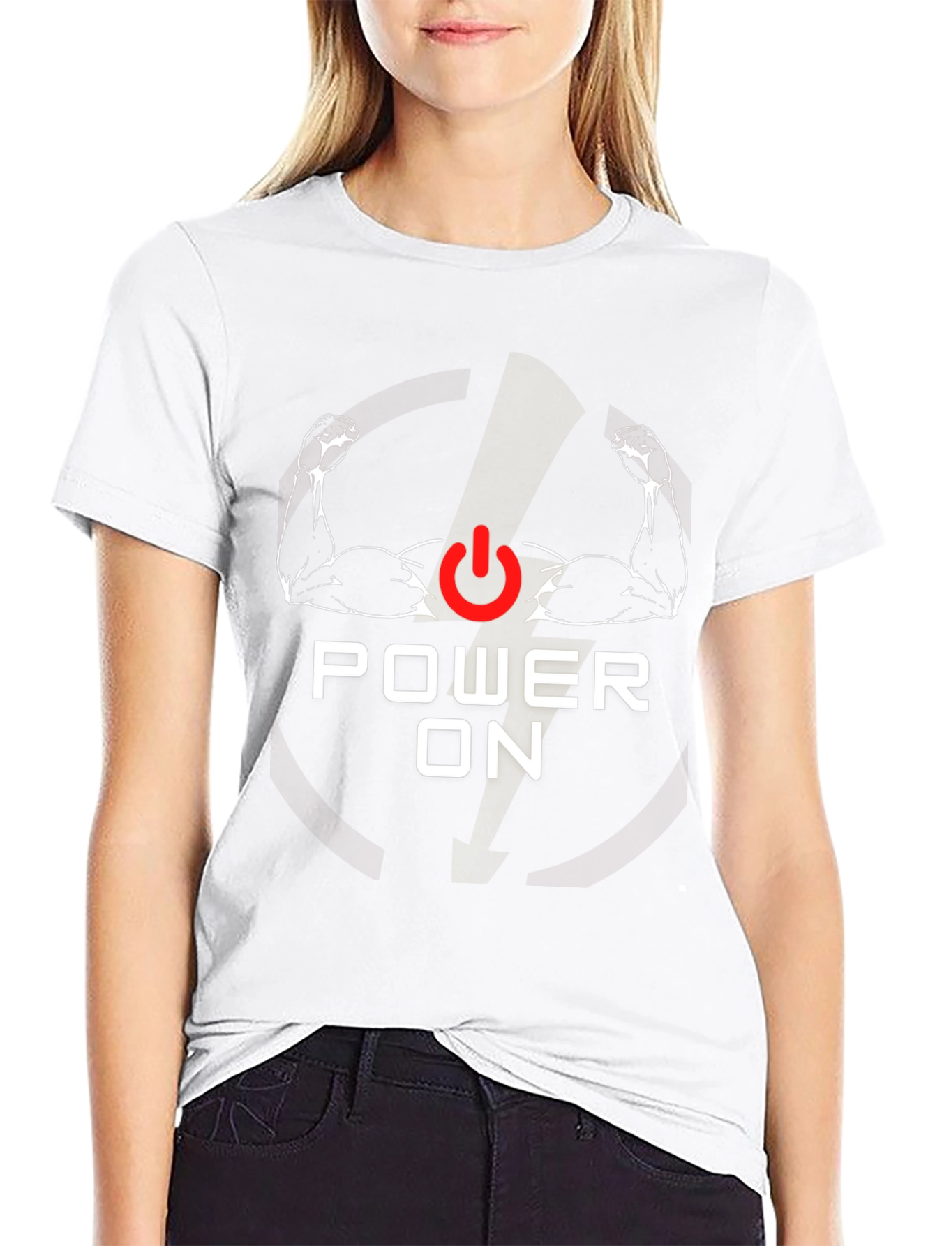 Power On Graphic Tee - Gym Motivation Shirt