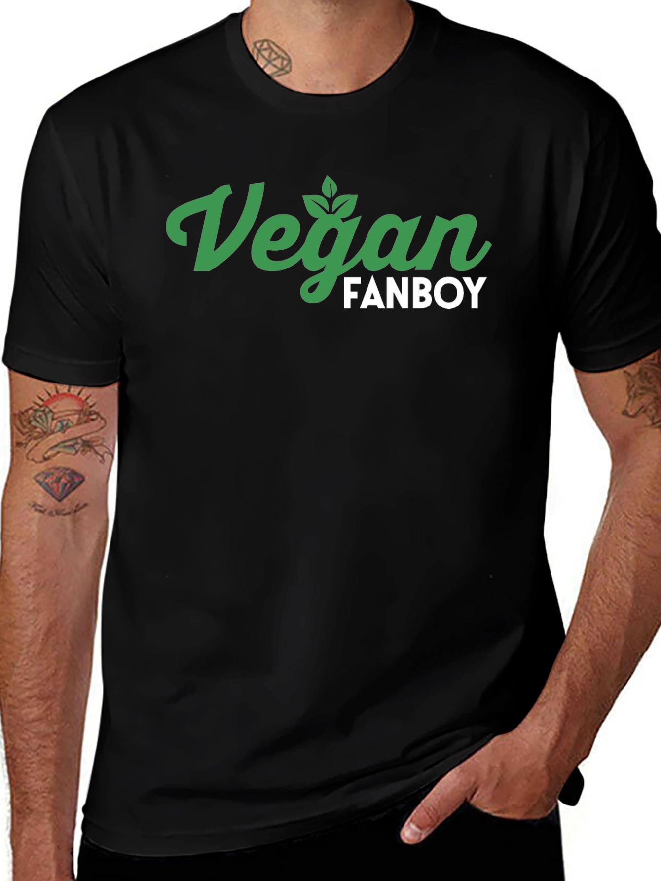 Vegan Fanboy Graphic T-Shirt - Black