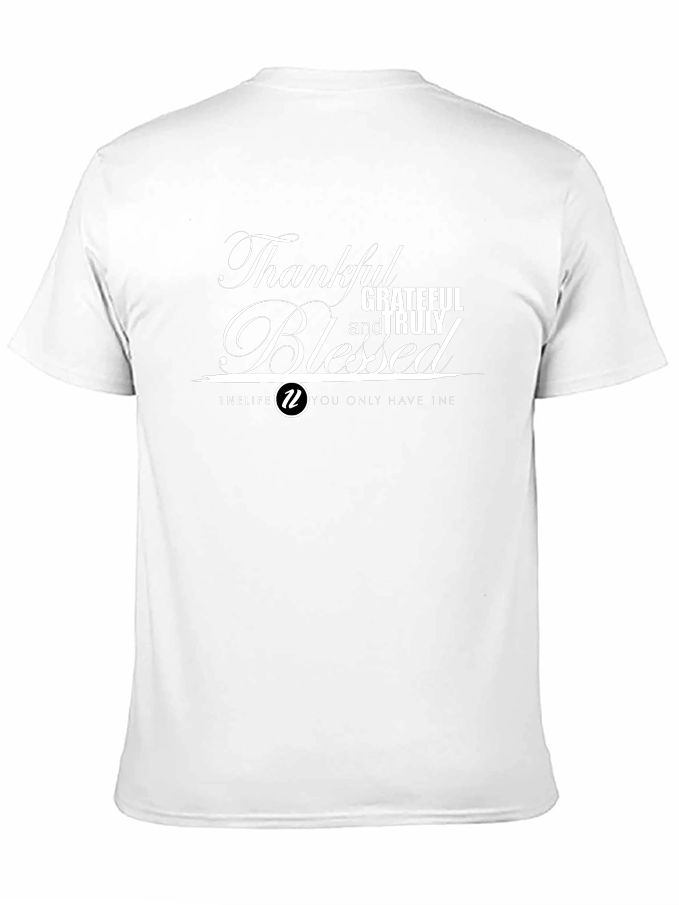 Thankful Grateful Blessed T-Shirt - Black