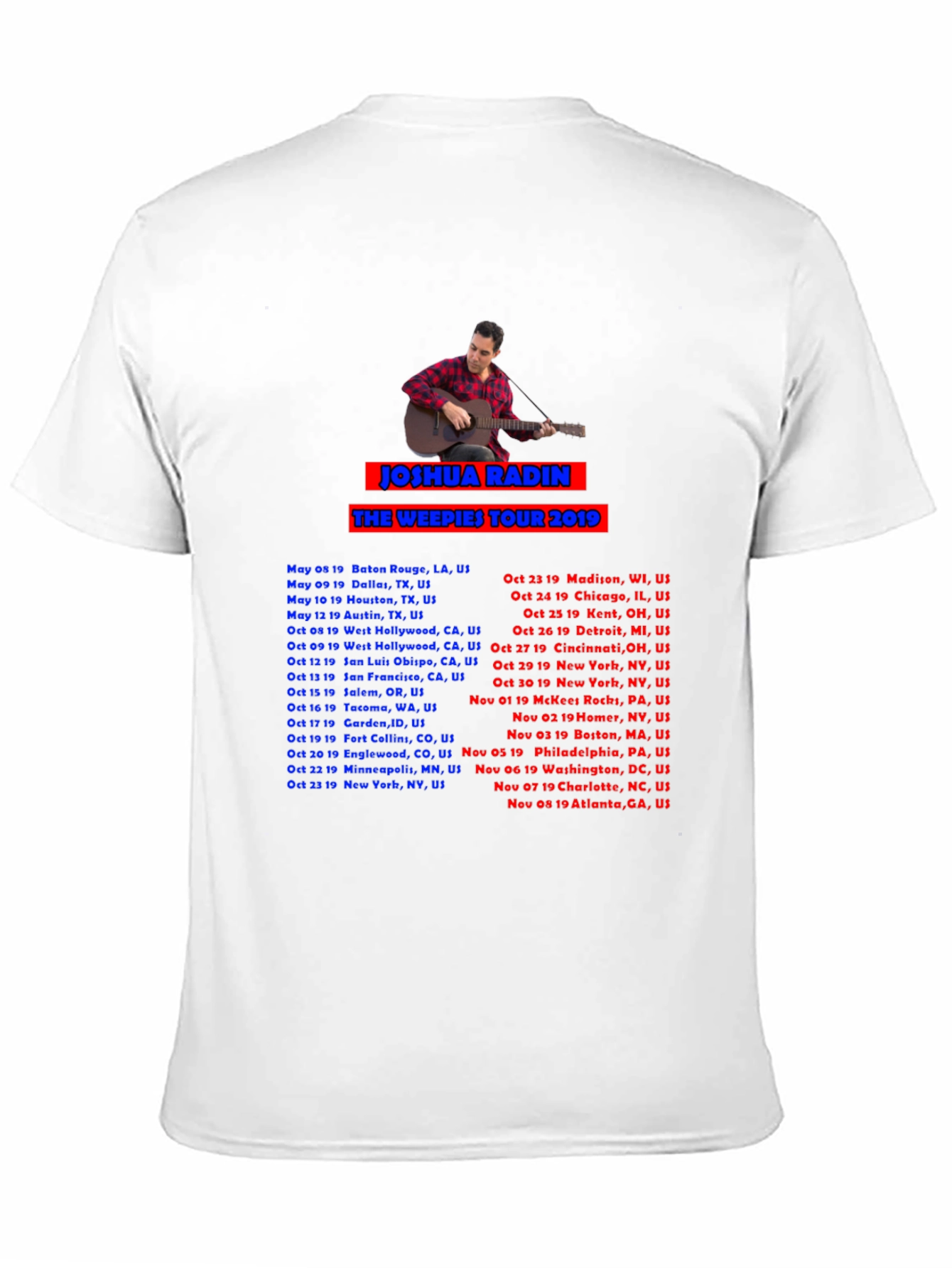 Joshua Radin 2019 Tour T-Shirt