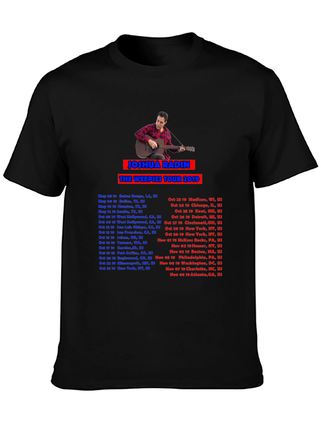 Joshua Radin 2019 Tour T-Shirt