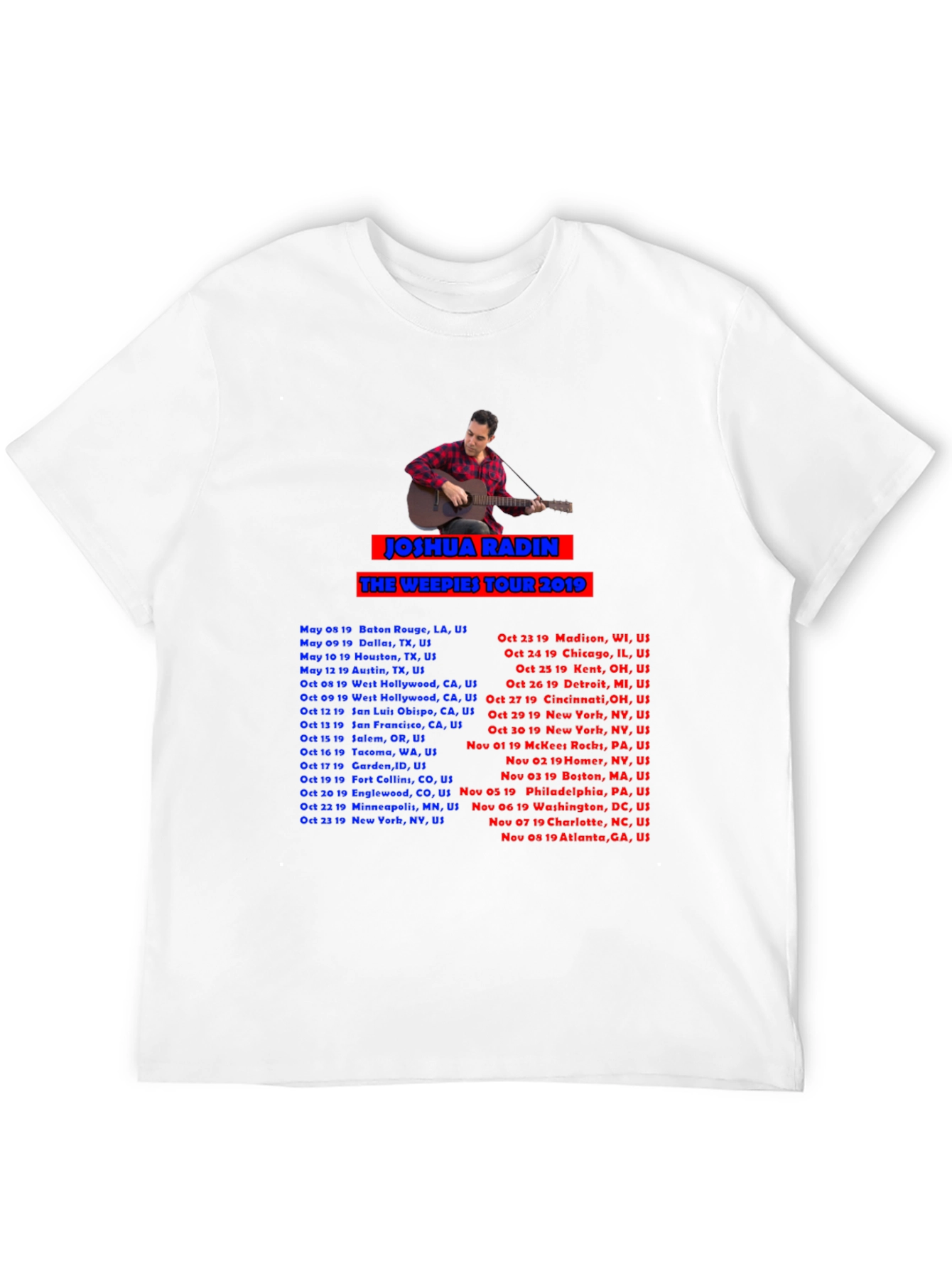 Joshua Radin 2019 Tour T-Shirt