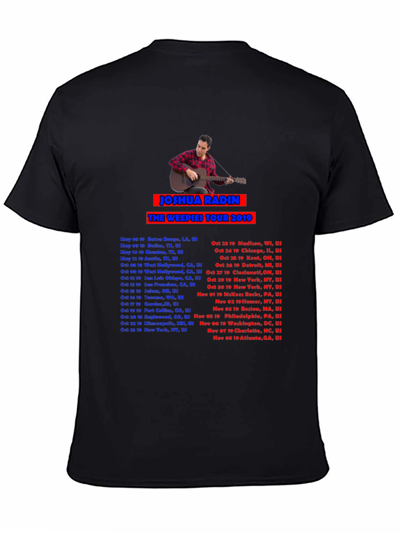 Joshua Radin 2019 Tour T-Shirt