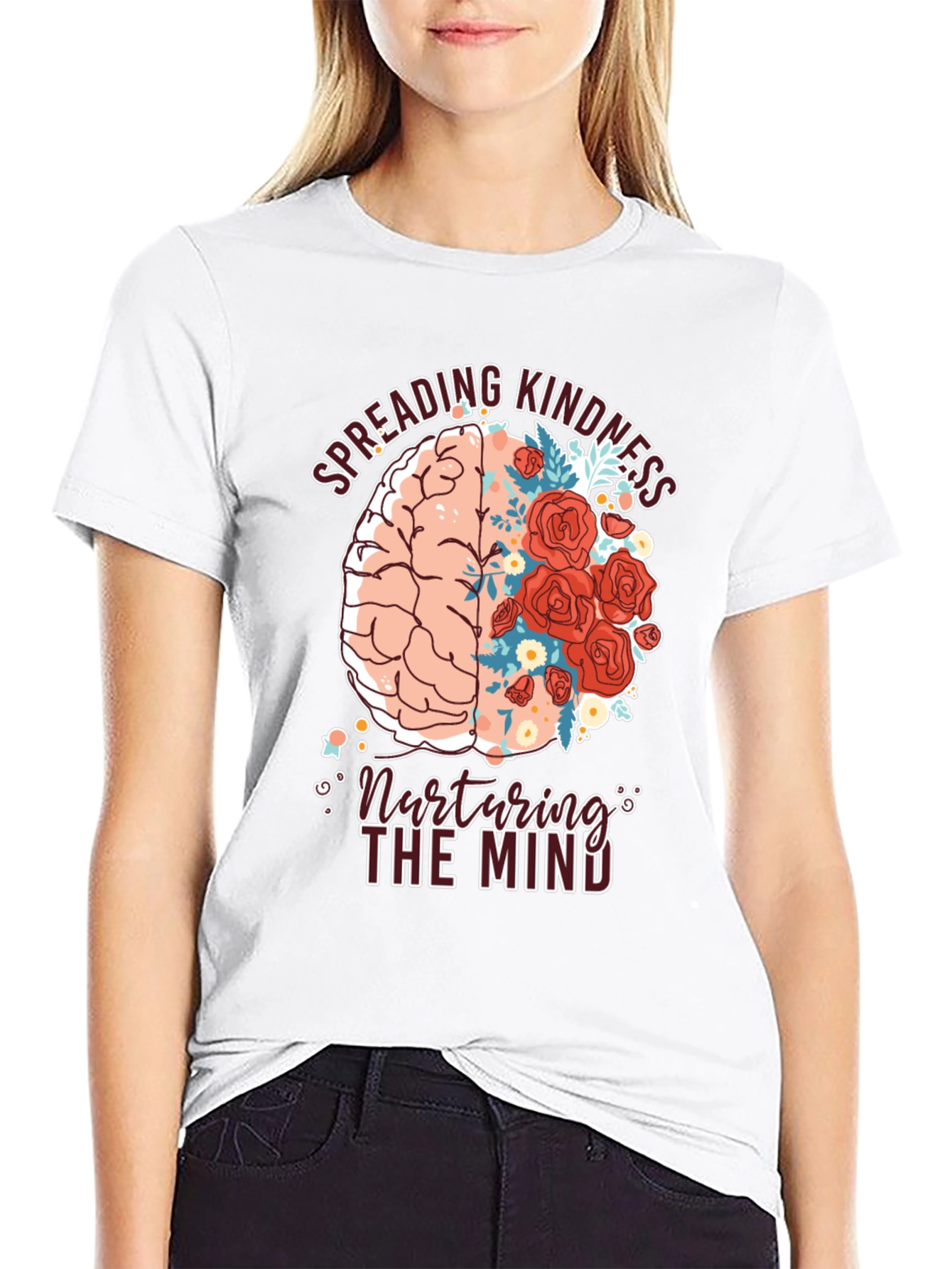 Kindness Brain Graphic Tee - Nurture the Mind T-Shirt