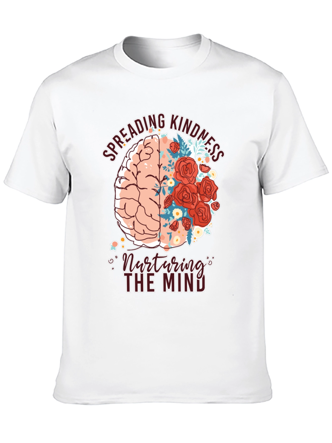 Kindness Brain Graphic Tee - Nurture the Mind T-Shirt