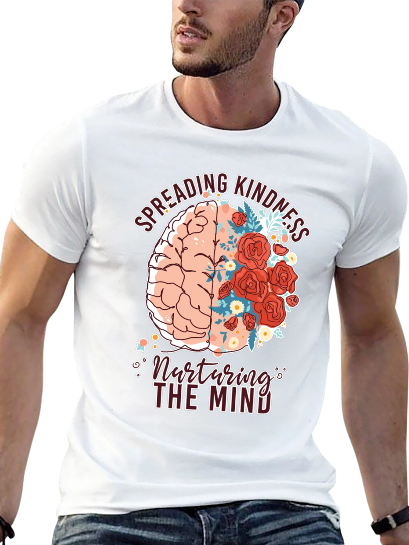 Kindness Brain Graphic Tee - Nurture the Mind T-Shirt