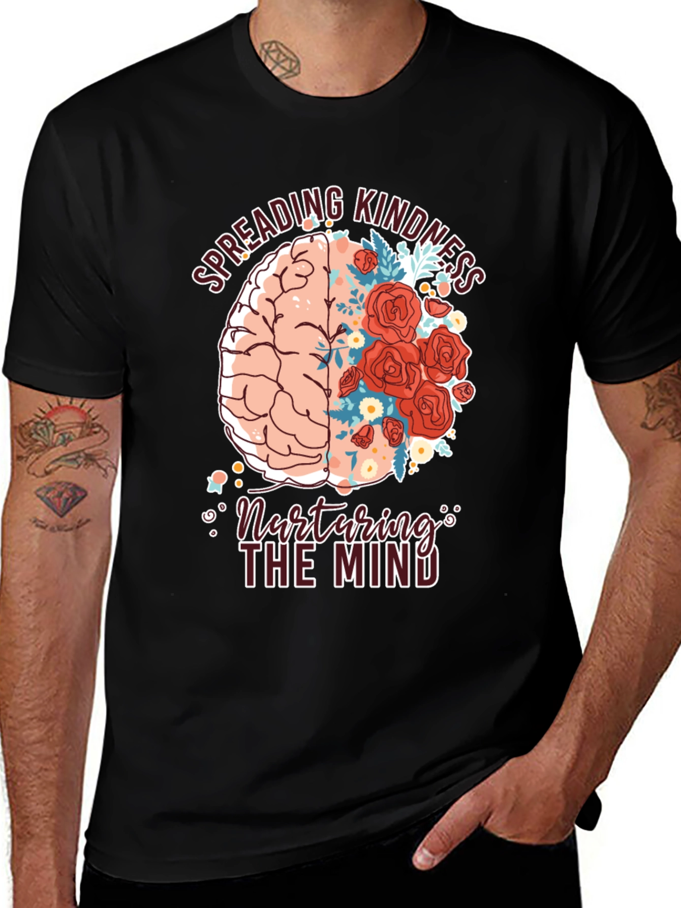 Kindness Brain Graphic Tee - Nurture the Mind T-Shirt