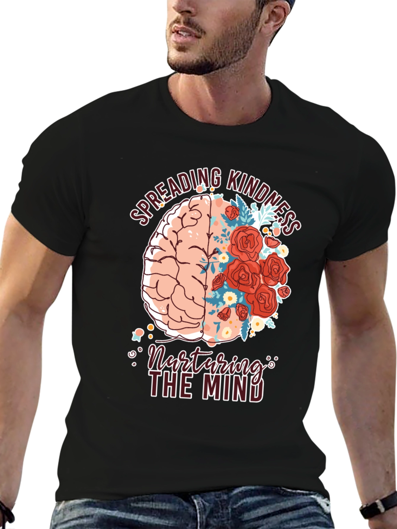 Kindness Brain Graphic Tee - Nurture the Mind T-Shirt