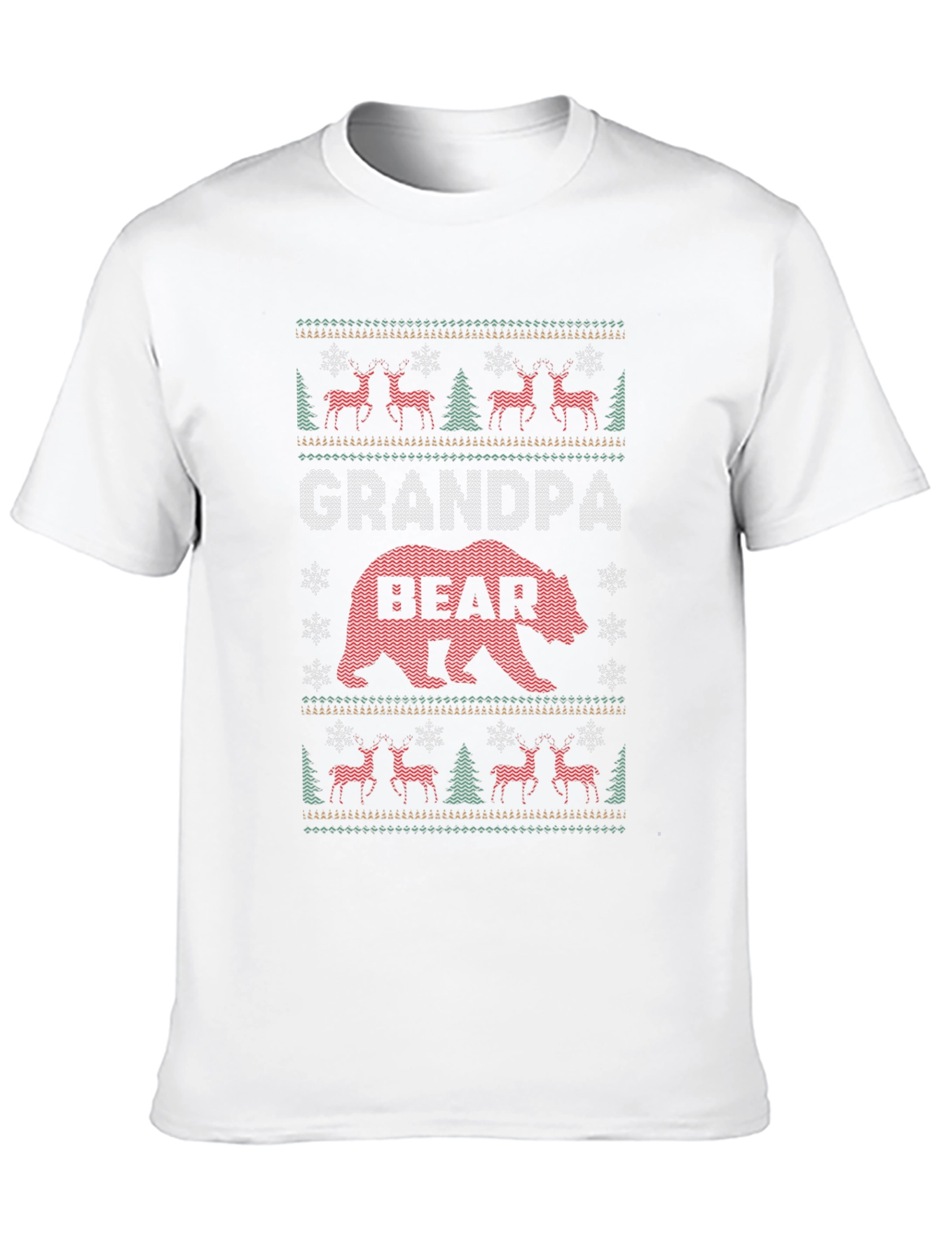 Grandpa Bear Ugly Christmas Sweater Style T-Shirt
