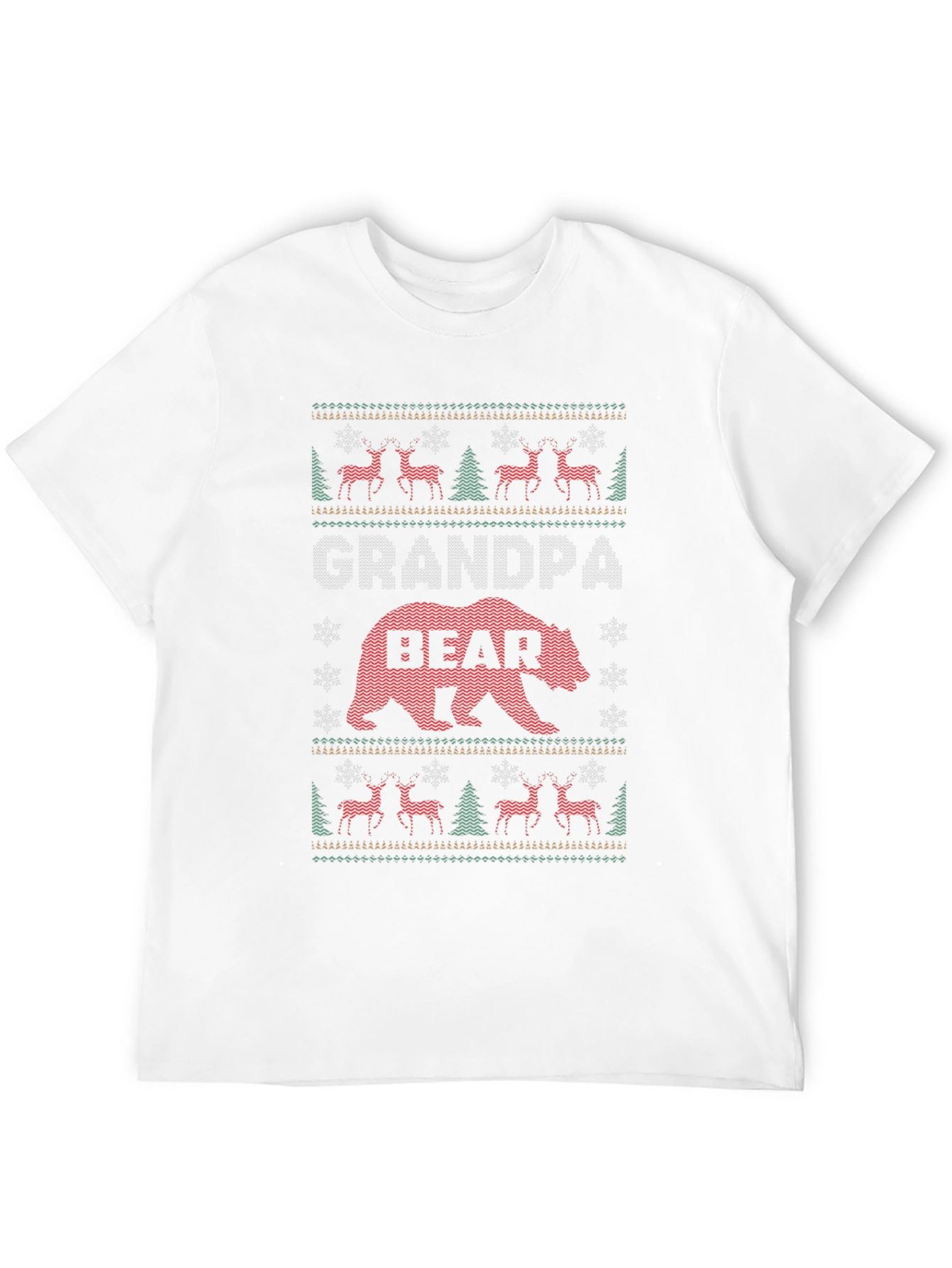 Grandpa Bear Ugly Christmas Sweater Style T-Shirt