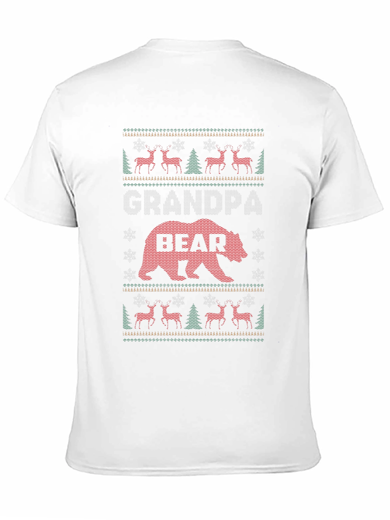 Grandpa Bear Ugly Christmas Sweater Style T-Shirt