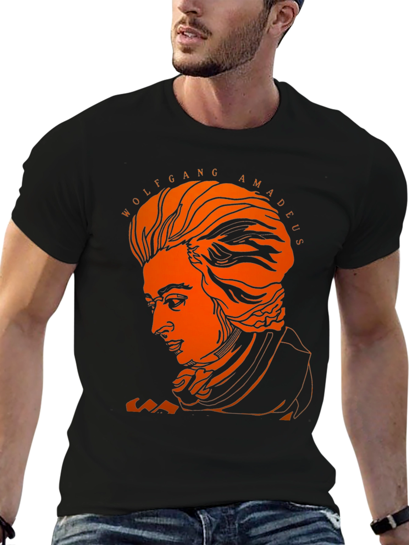Wolfgang Amadeus Portrait Graphic T-Shirt